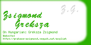 zsigmond greksza business card